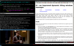 (Screenshot) Vimperator, VIM, MPlayer, dzen2